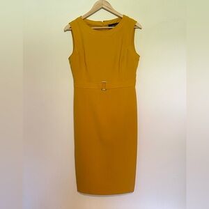 Black Label by Evan Picone Size 4 Like New Mustard Yellow Dress